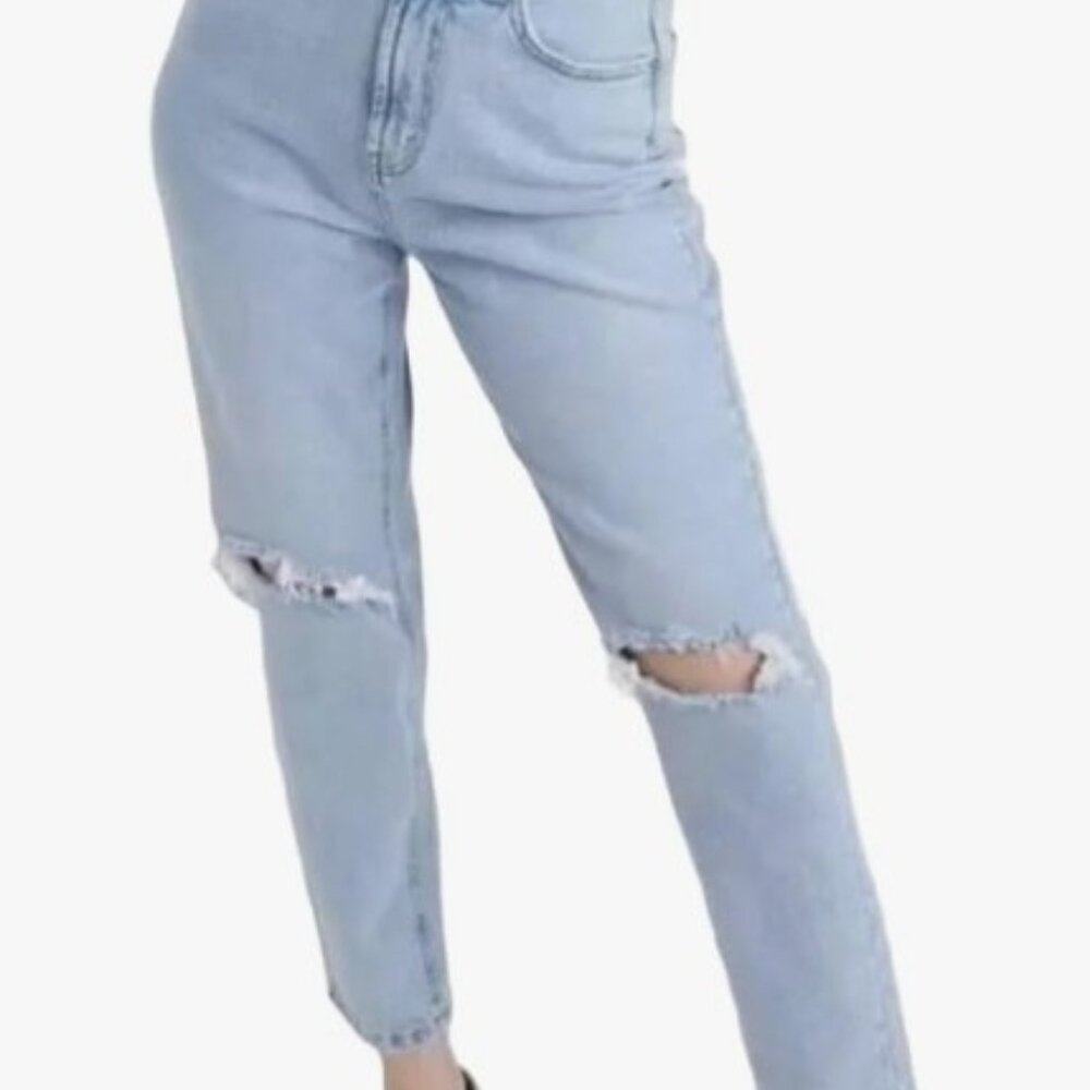 Wild Fable Target Women's Super High Rise Tapered Light Blue Jeans, Size 2, NEW